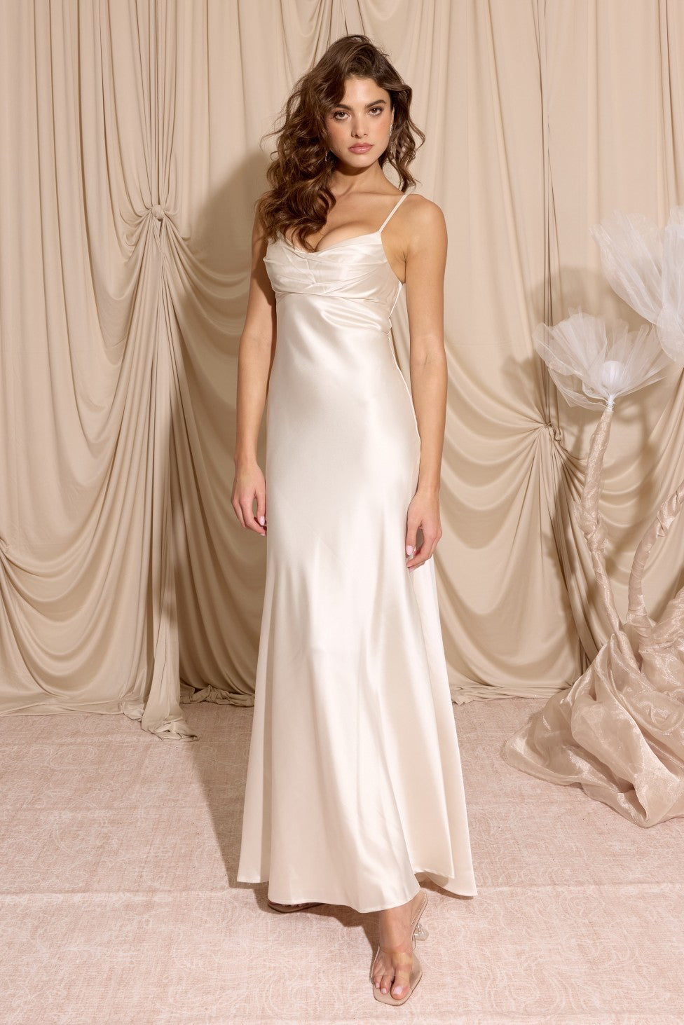 chinese dress ladies Serita Silk Gown in Cardamom main image 0