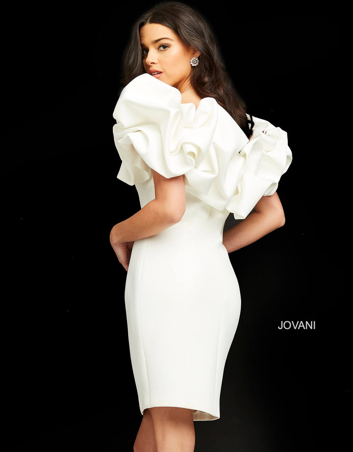 Ruffled Short Off Shoulder Dress by Jovani 04367
