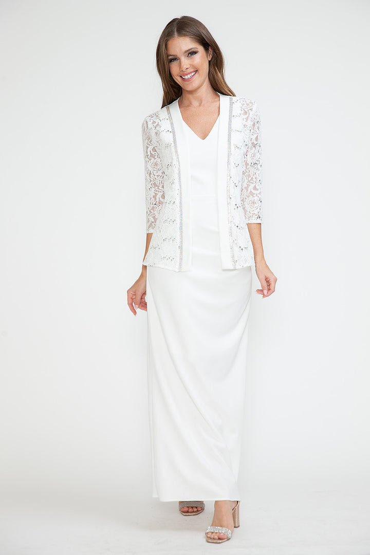 2-Piece Lace Jacket A-line Gown by Lenovia 5293