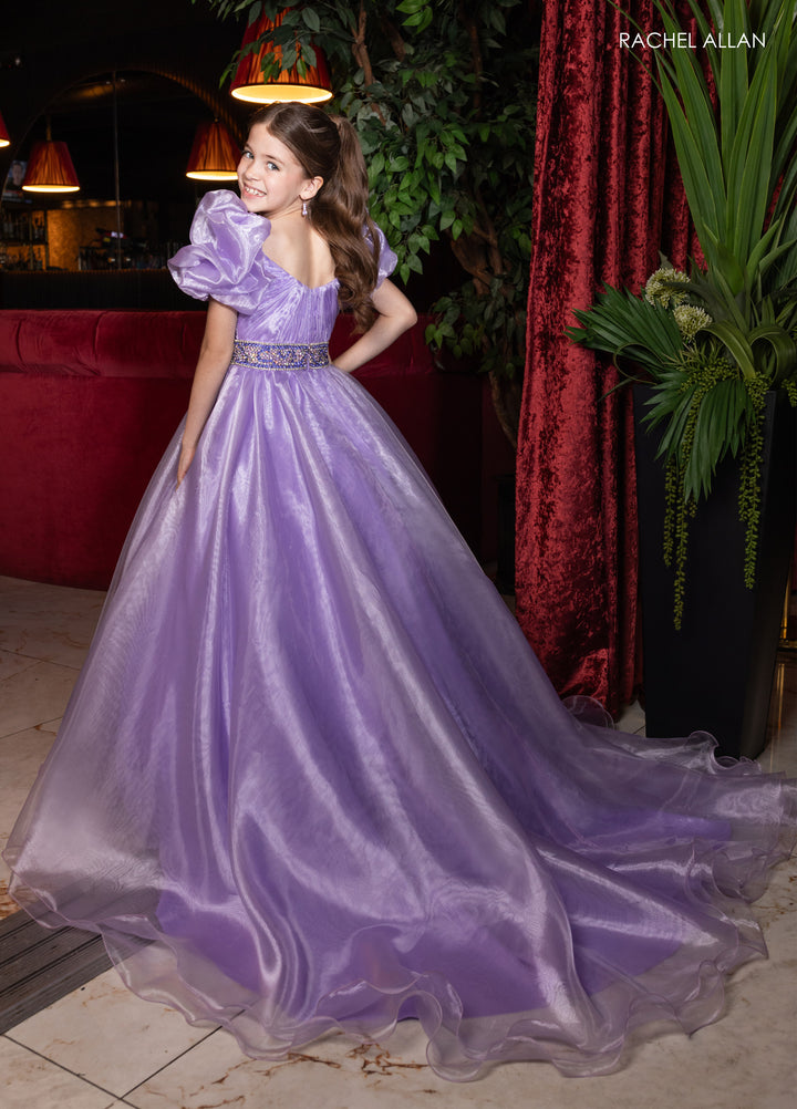 Girl's Organza Puff Sleeve Gown by Rachel Allan 10275