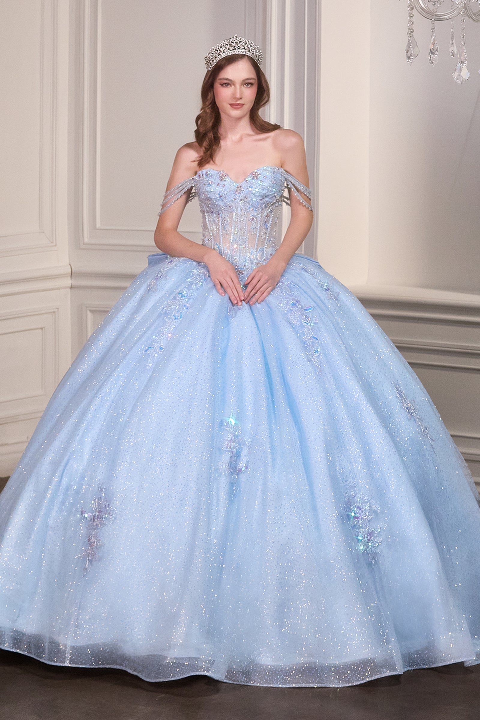 Off Shoulder Corset Ball Gown by Ladivine 15735 – ABC Fashion