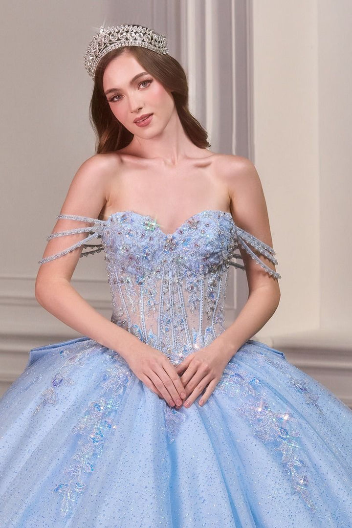 Off Shoulder Corset Ball Gown by Ladivine 15735