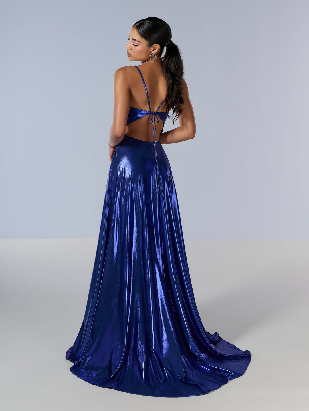 Metallic Sleeveless A-line Gown by Tiffany Designs 16179
