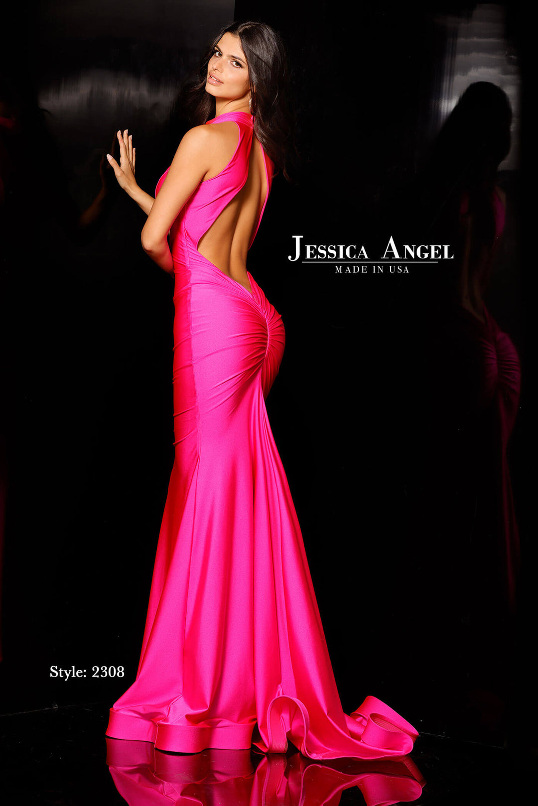 Jersey Fitted Halter Gown by Jessica Angel 2308