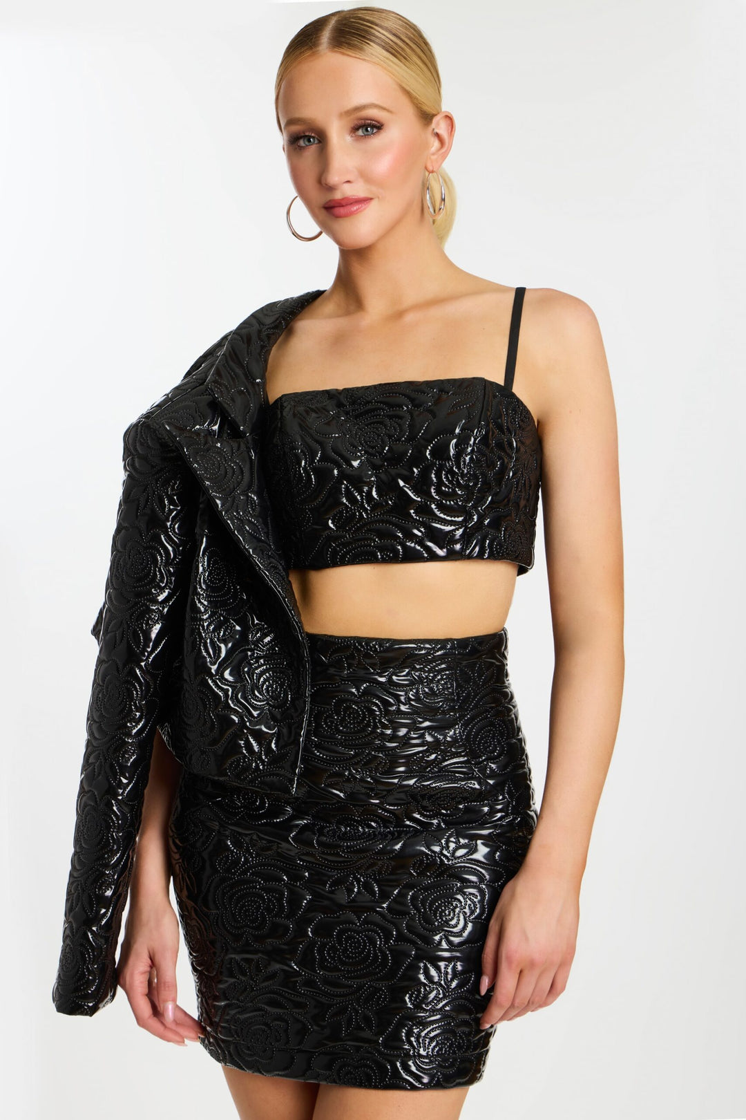 3-Piece Short Metallic Jacket Dress by Jovani 24568