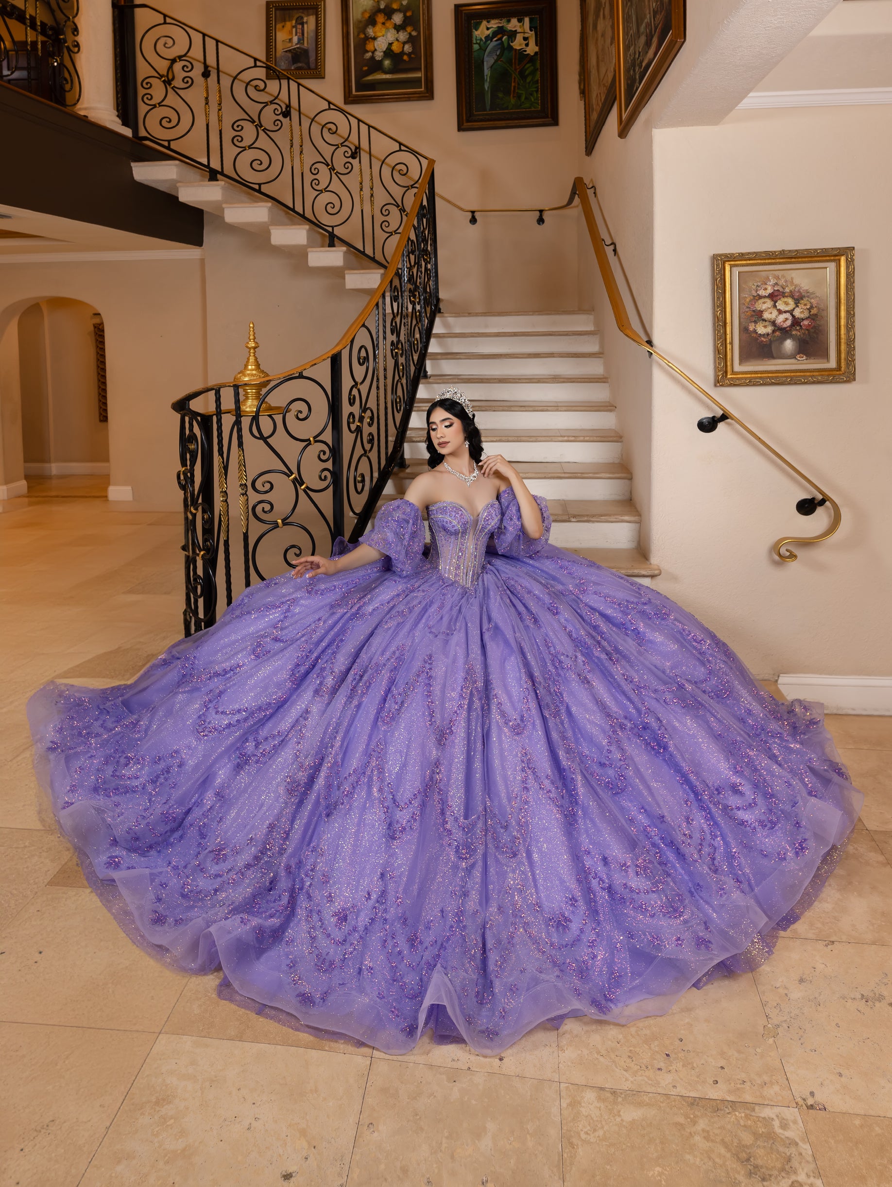 quince purple dress Dancing Queen 1859 Long Quinceanera Dress Lilac / 2XLarge