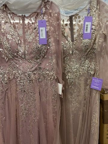 Beaded Long Sleeve A-line Gown by Ladivine CD0102