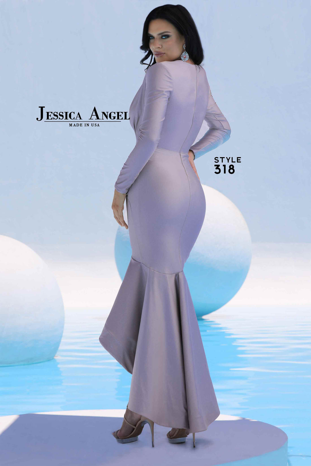 Jersey Long Sleeve Midi Dress by Jessica Angel 318