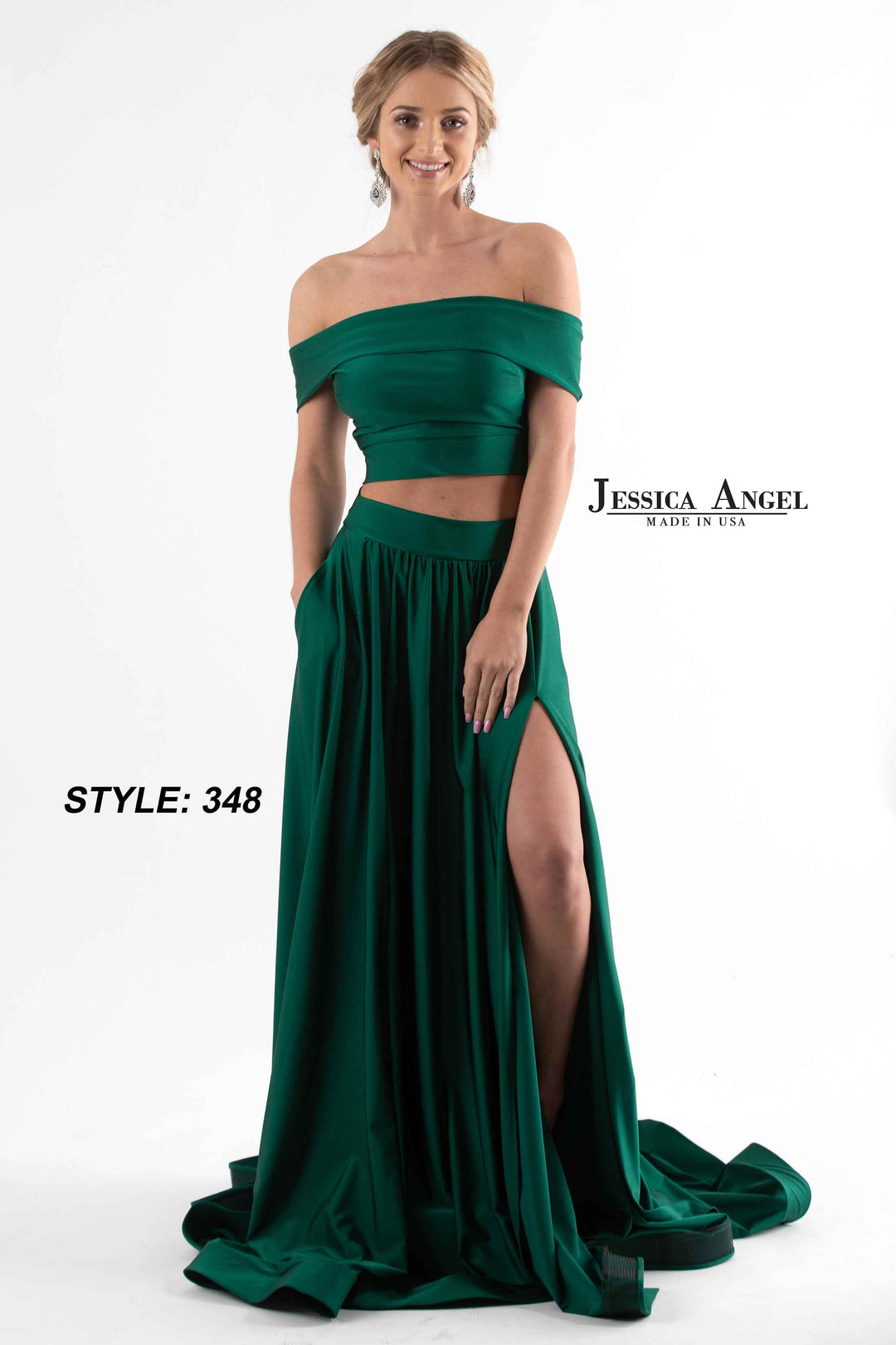 Jersey 2-Piece Off Shoulder Gown by Jessica Angel 348