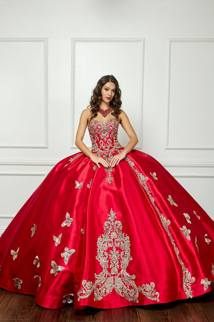 3D Butterfly Sweetheart Ball Gown by Petite Adele PQ1019