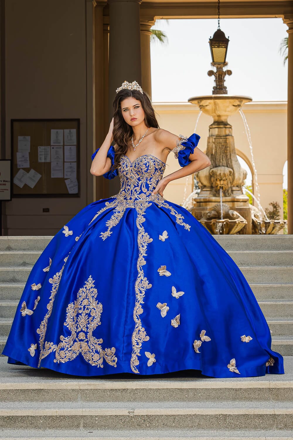 3D Butterfly Sweetheart Ball Gown by Petite Adele PQ1019