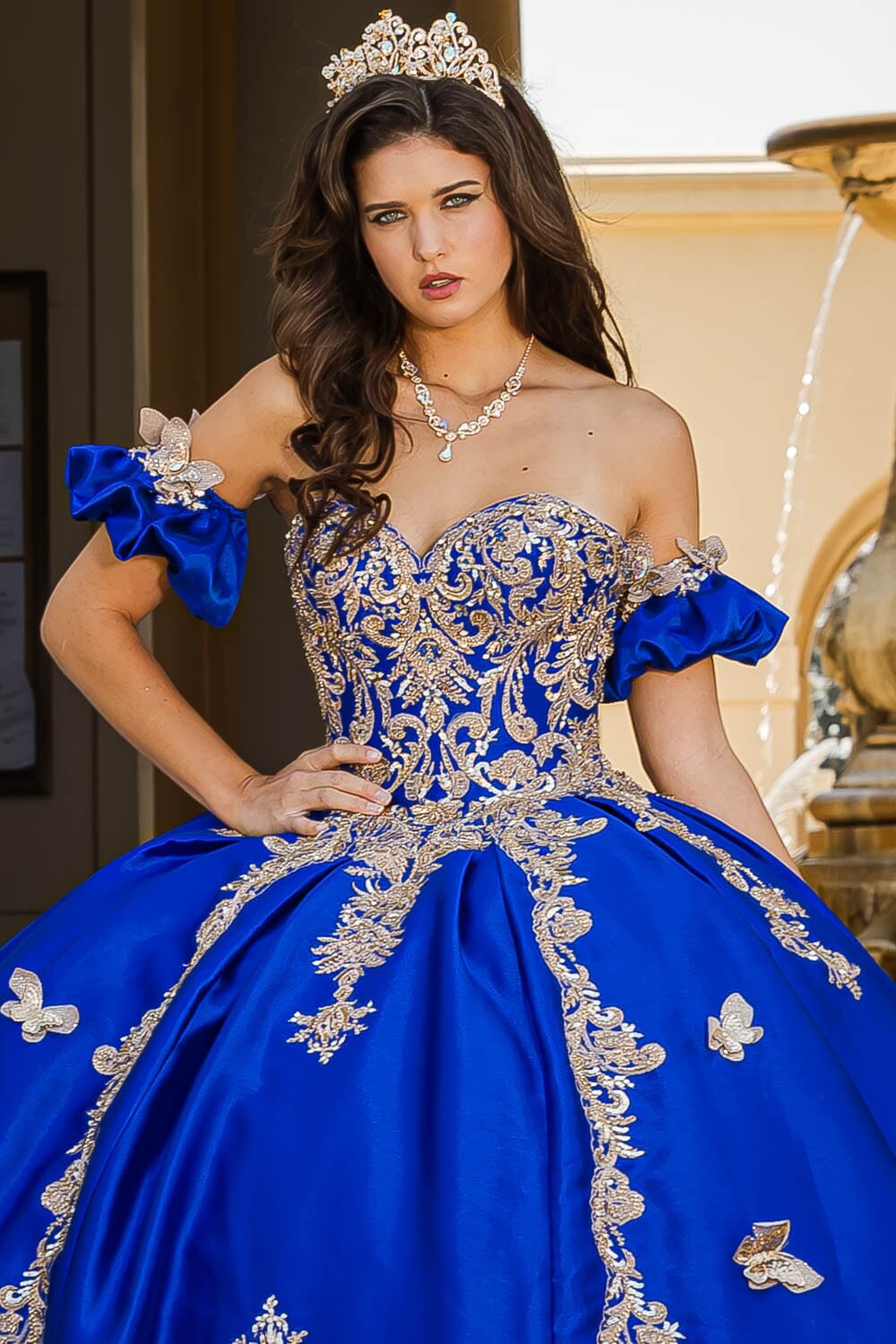 3D Butterfly Sweetheart Ball Gown by Petite Adele PQ1019