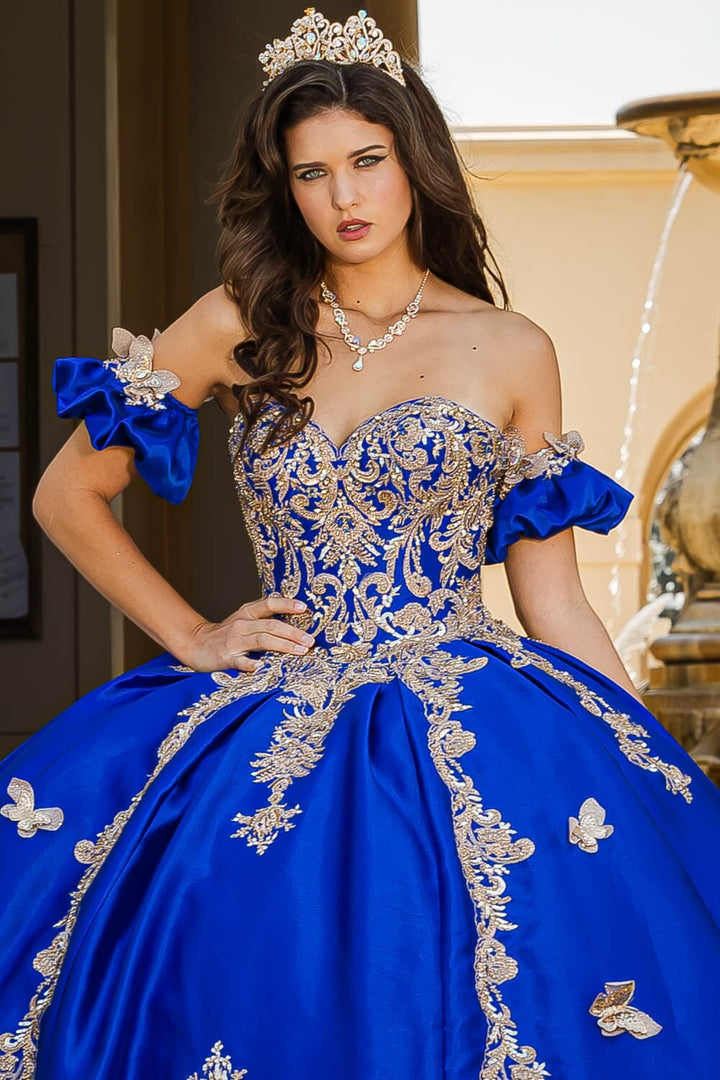 3D Butterfly Sweetheart Ball Gown by Petite Adele PQ1019