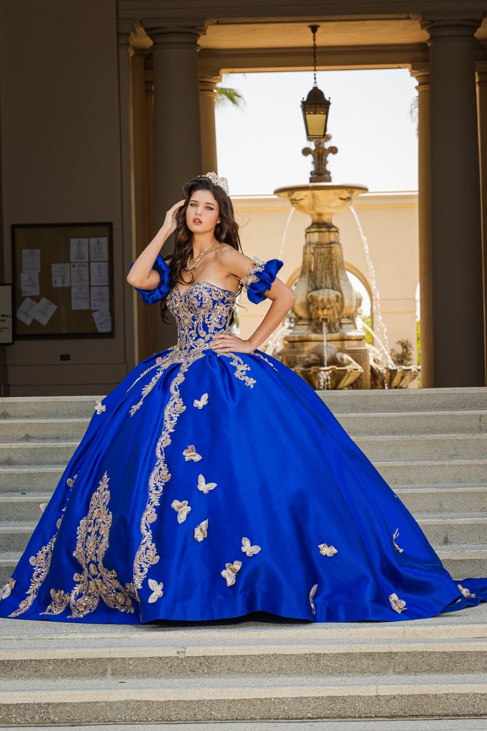 3D Butterfly Sweetheart Ball Gown by Petite Adele PQ1019