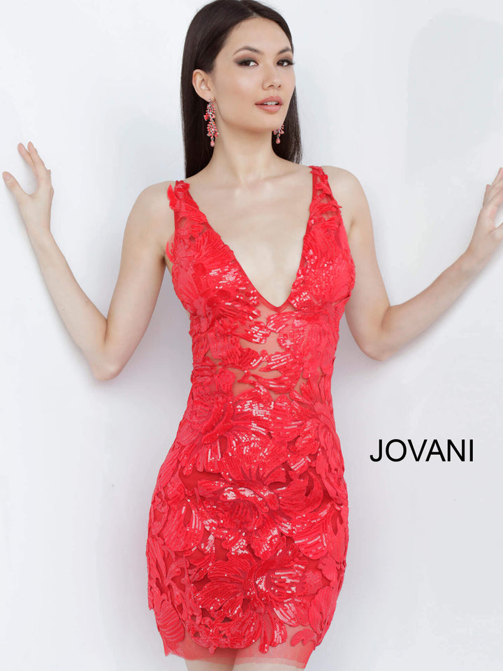 Sequin Short Sleeveless Dress by Jovani 4552
