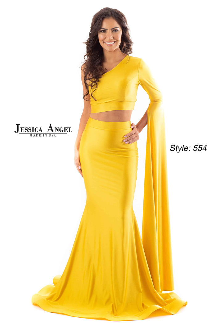 Jersey 2-Piece Long Sleeve Gown by Jessica Angel 554