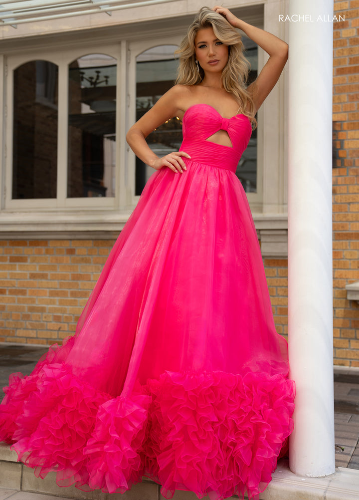 Organza Strapless Ruffled Gown by Rachel Allan 70820