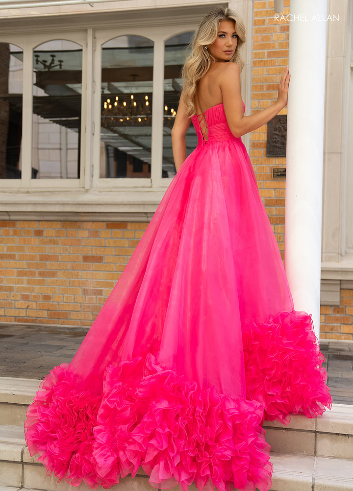 Organza Strapless Ruffled Gown by Rachel Allan 70820