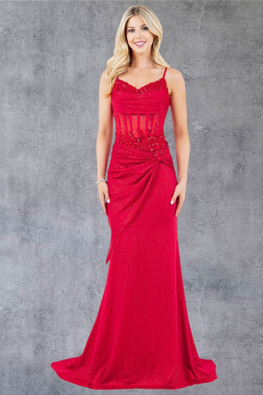 Glitter Sleeveless Gown by Cinderella Couture 8254J