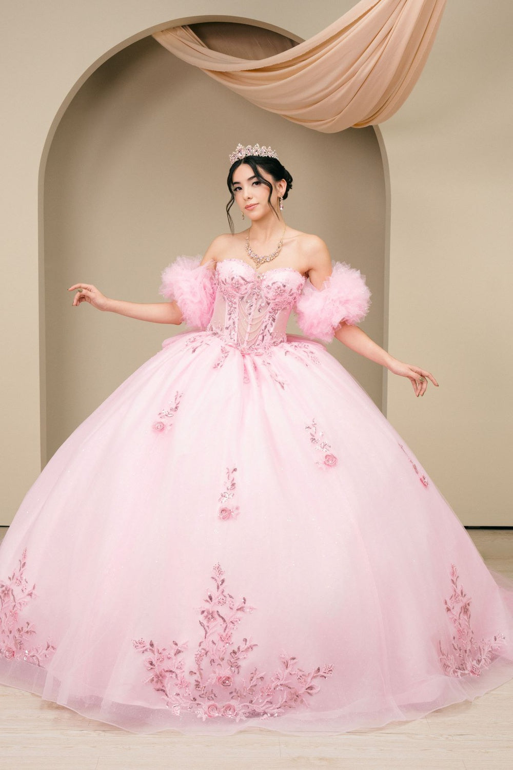Ruffled Sleeve Ball Gown by Cinderella Couture 8380J – ABC Fashion Ruffled Sleeve Ball Gown by Cinderella Couture 8380J – ABC Fashion