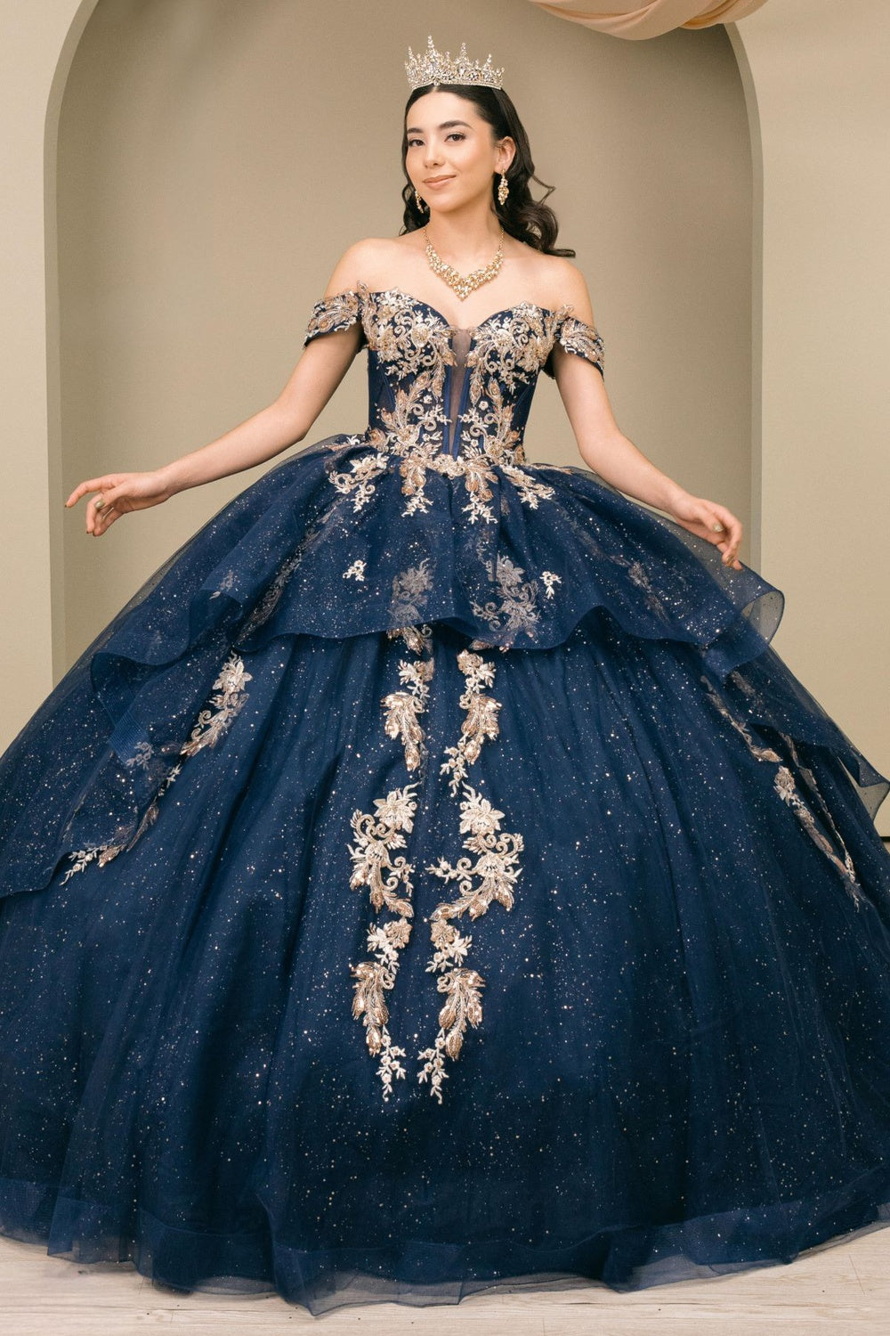 navy blue cinderella dress CL07 | A-LINE DRESS Ladivine by Cinderella Divine