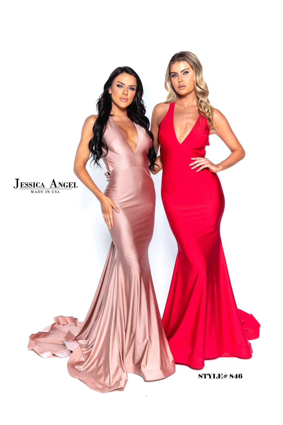 Jersey Fitted Halter Gown by Jessica Angel 846