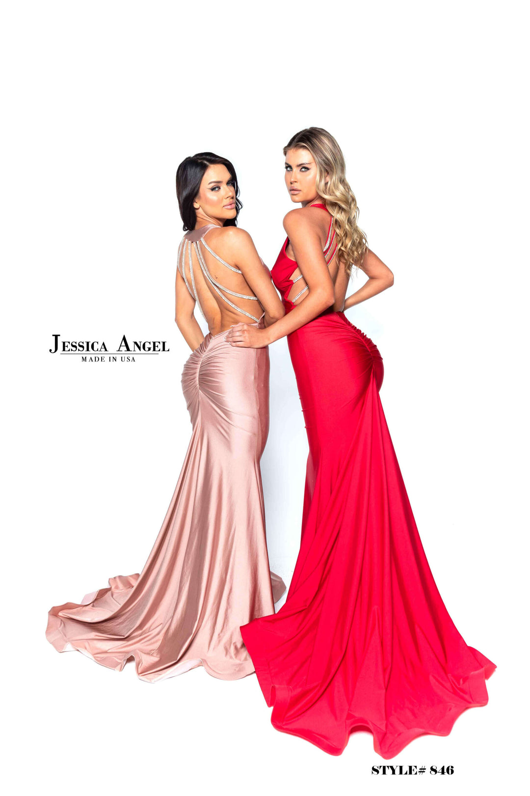 Jersey Fitted Halter Gown by Jessica Angel 846