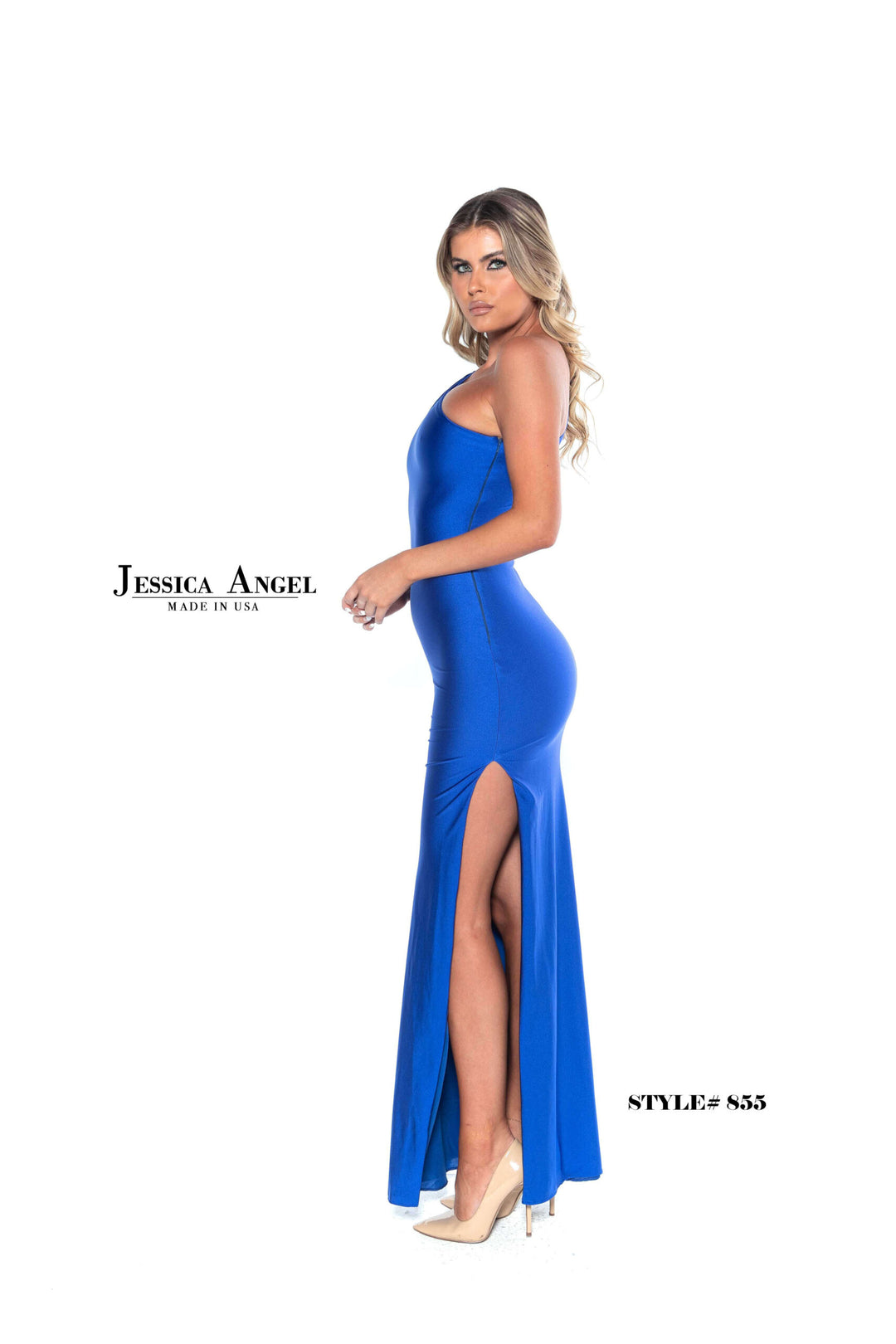 Jersey Fitted One Shoulder Gown by Jessica Angel 855