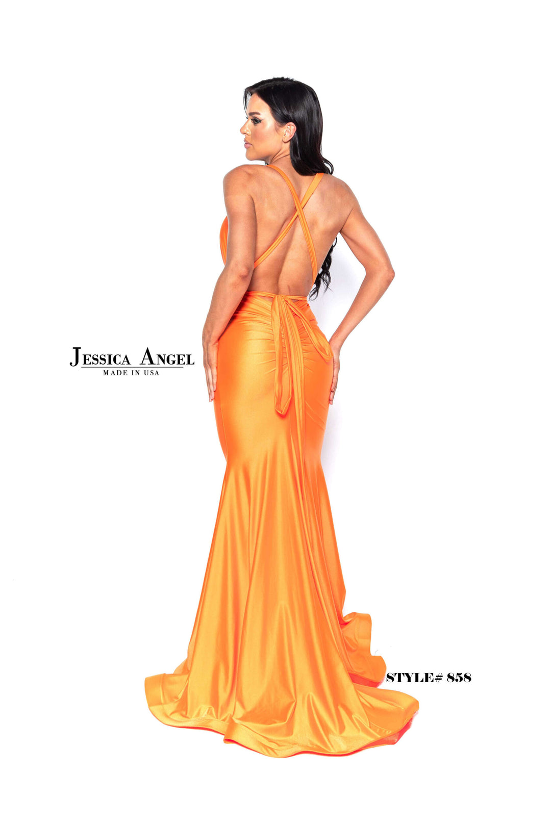 Jersey Fitted Halter Gown by Jessica Angel 858