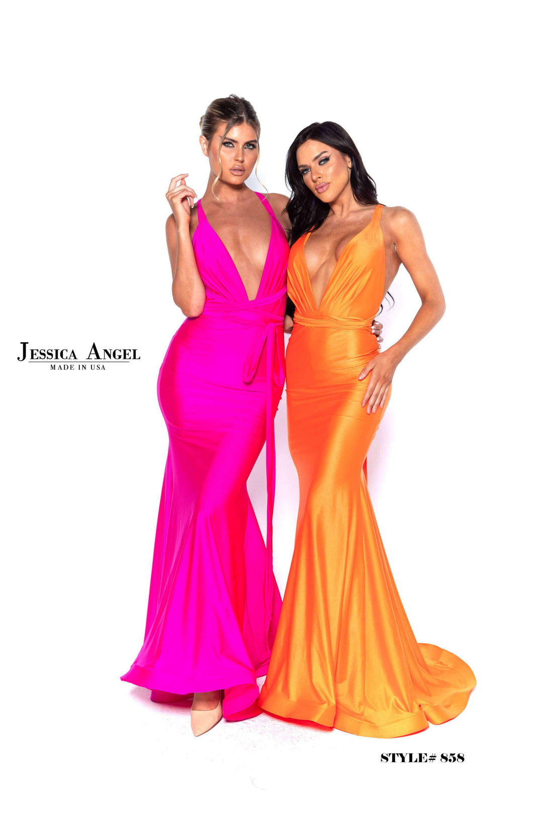 Jersey Fitted Halter Gown by Jessica Angel 858