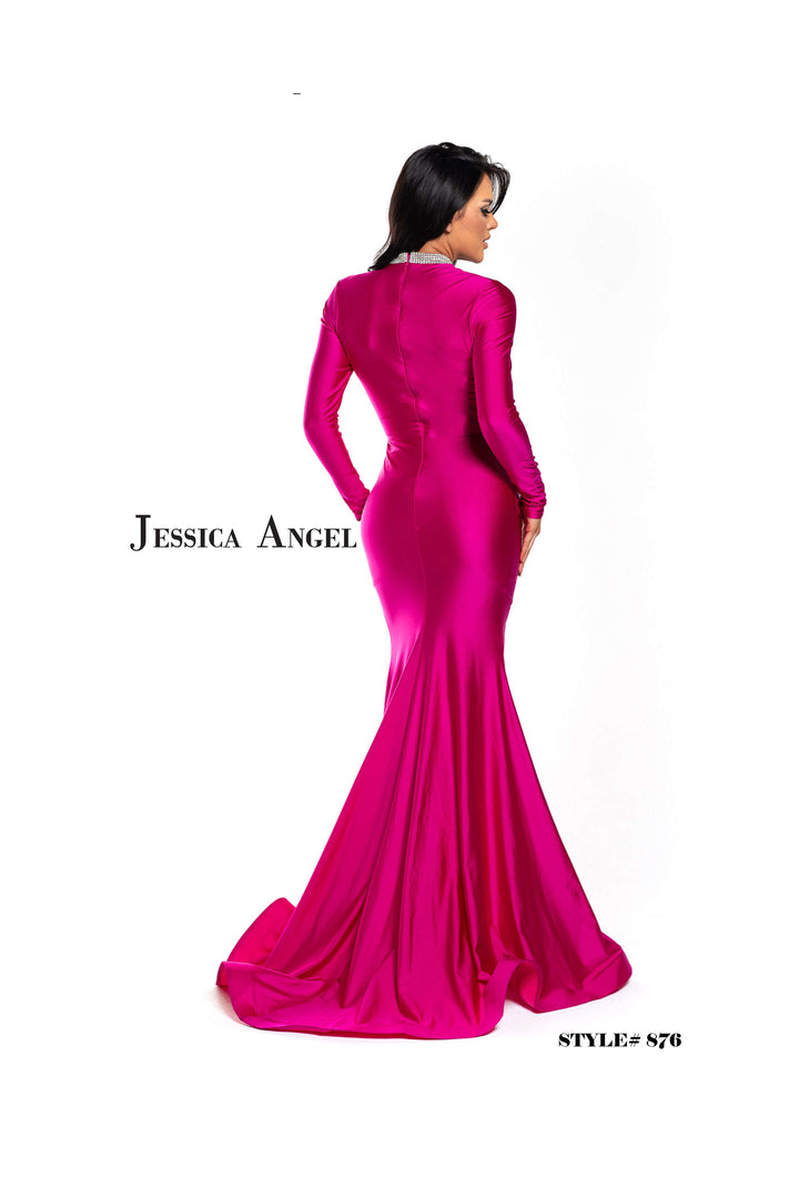 Jersey Long Sleeve High Low Dress by Jessica Angel 876