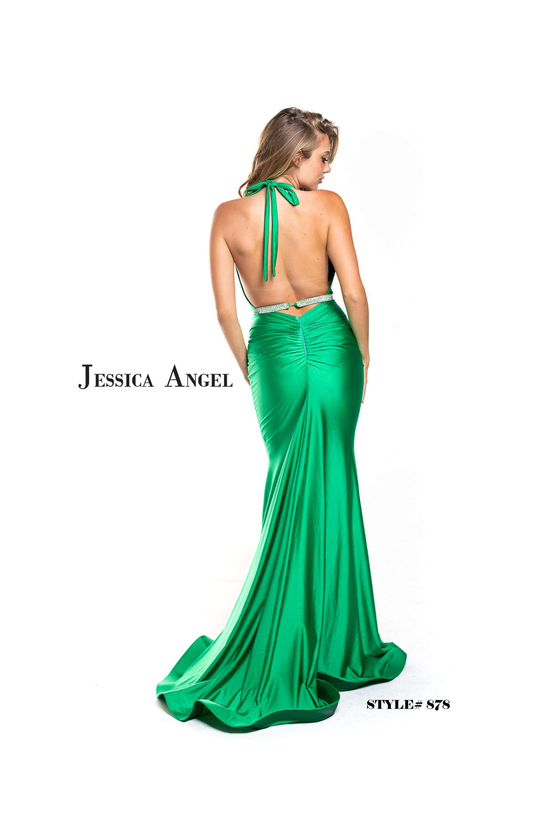 Jersey Fitted Halter Gown by Jessica Angel 878