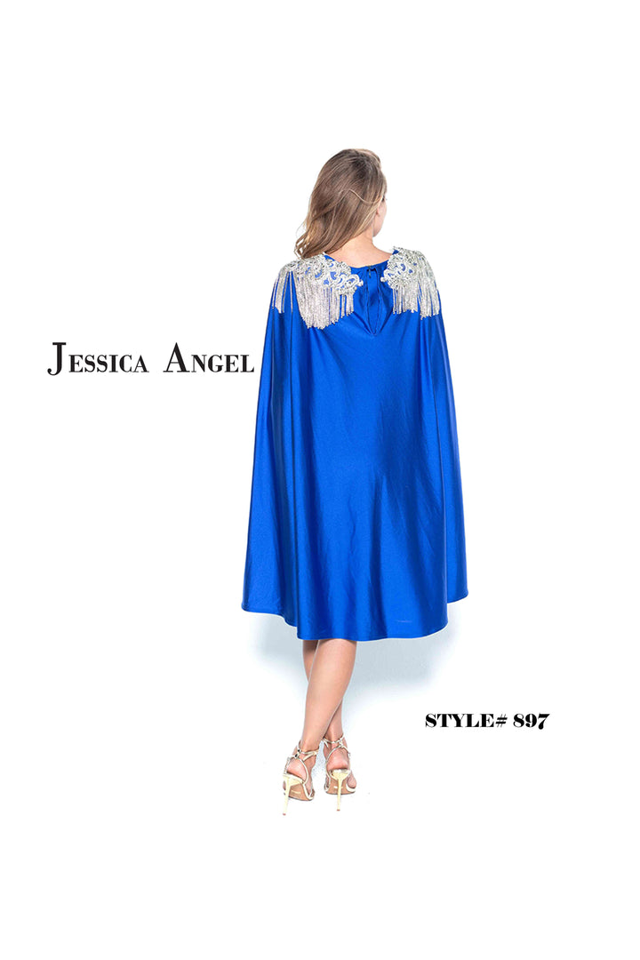 Jersey Short Capelet Dress by Jessica Angel 897
