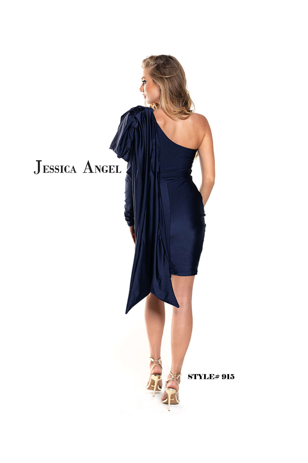 Jersey Short One Shoulder Dress by Jessica Angel 915