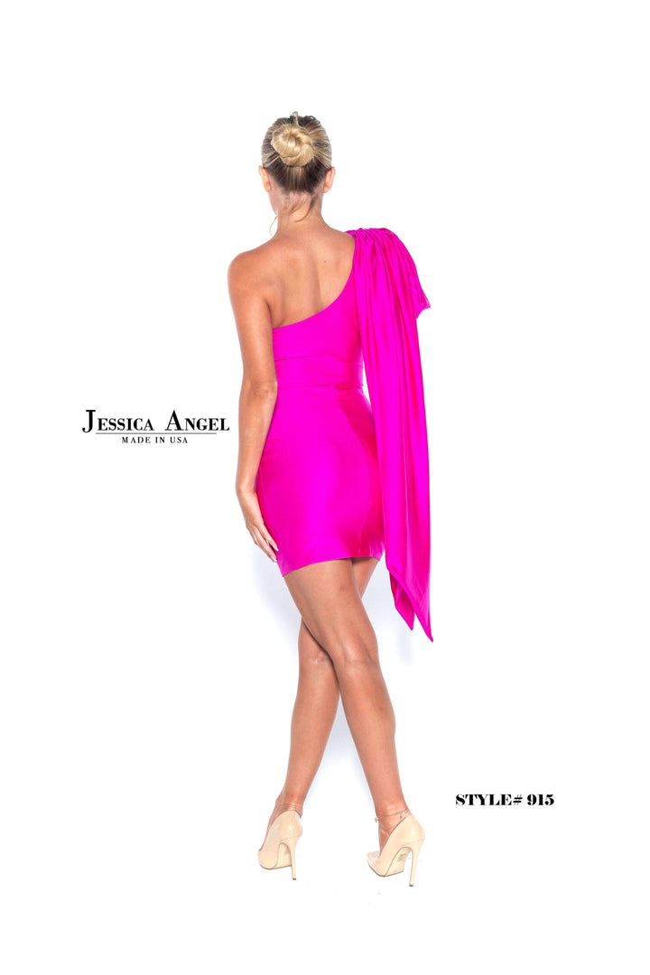 Jersey Short One Shoulder Dress by Jessica Angel 915