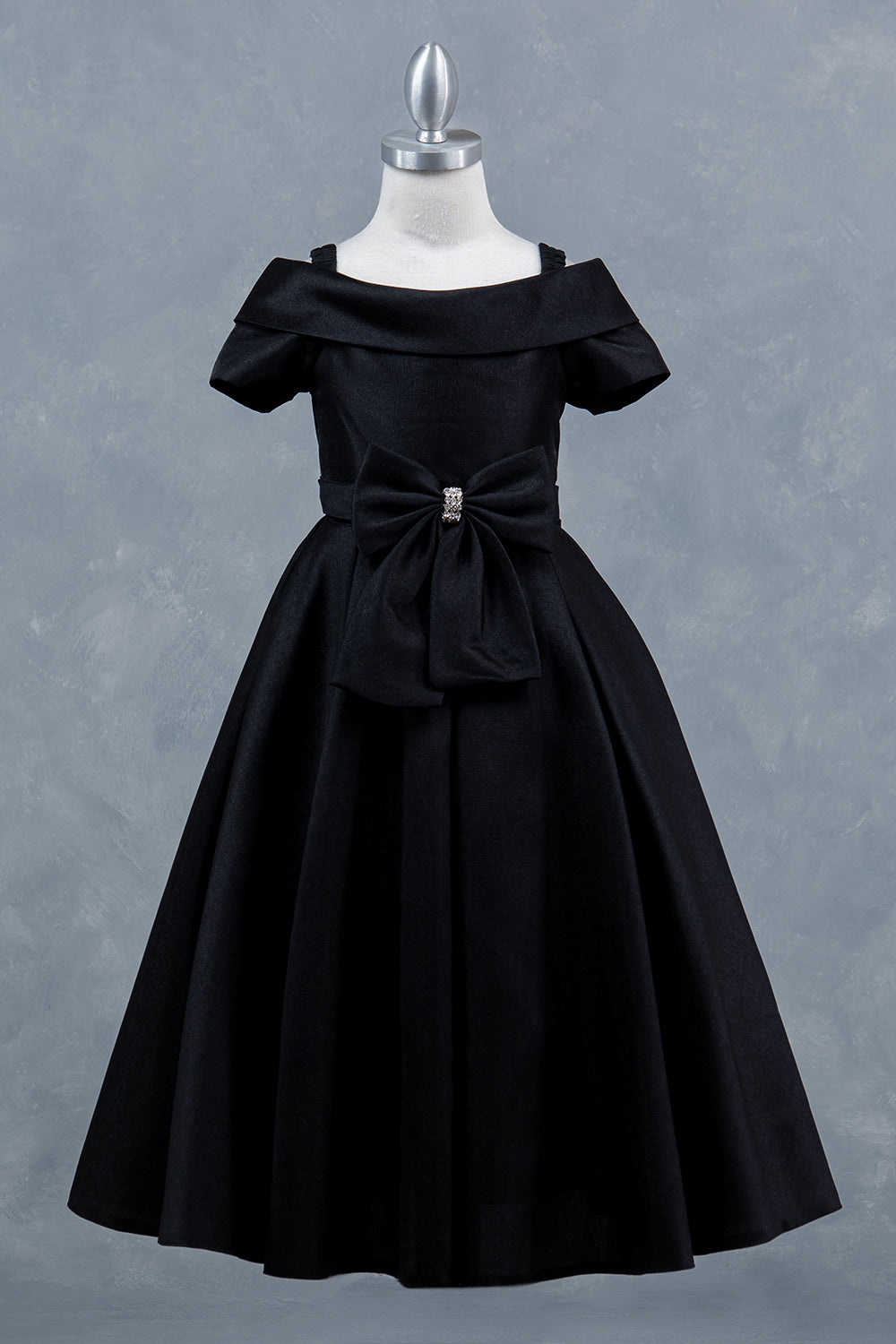 Girls Short Satin Off Shoulder Dress by Cinderella Couture 9177