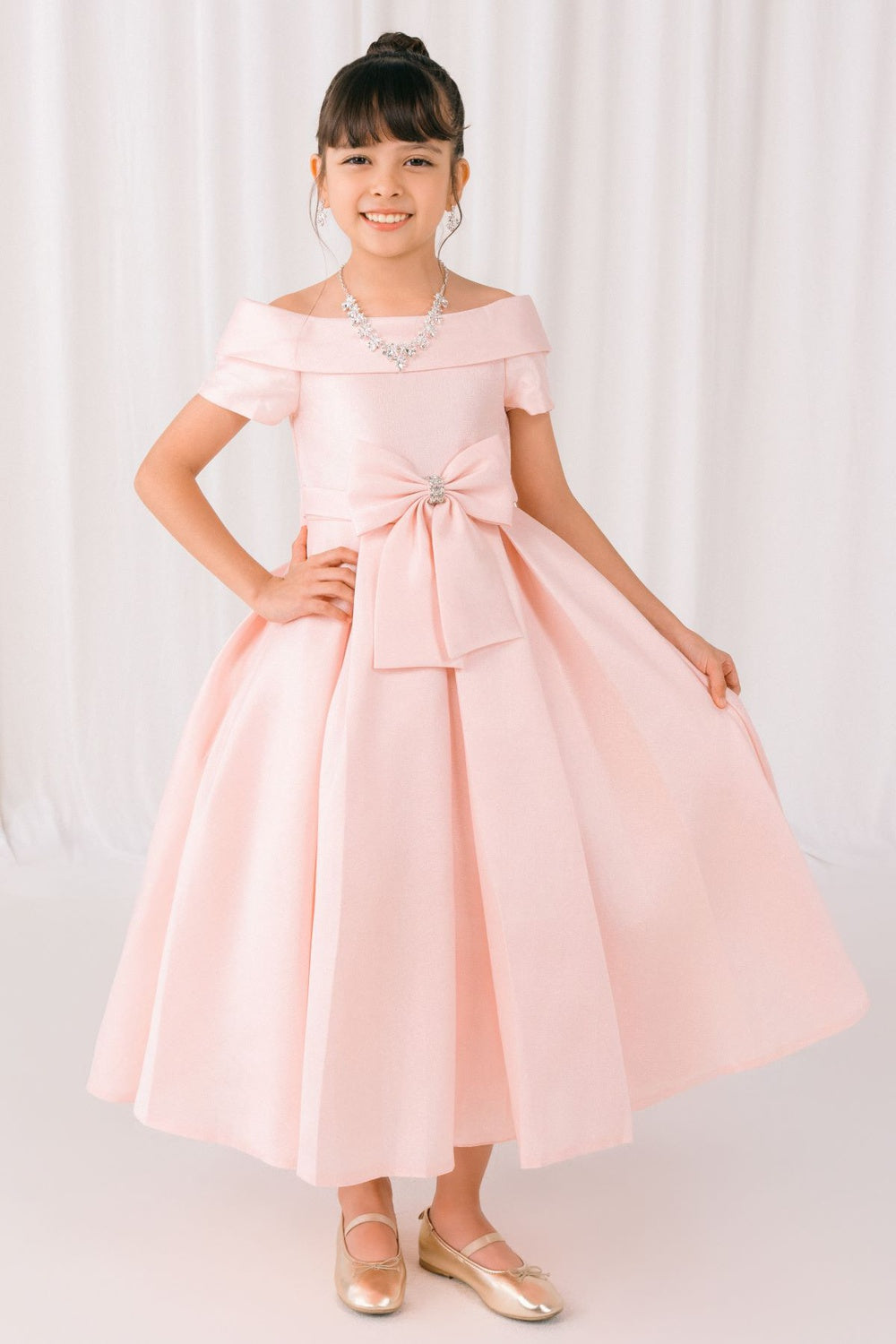 Girls Short Satin Off Shoulder Dress by Cinderella Couture 9177 – ABC  Fashion
