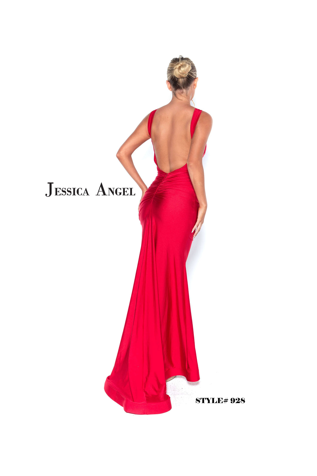Jersey Fitted Keyhole Slit Gown by Jessica Angel 928