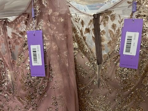 Beaded Long Sleeve A-line Gown by Ladivine CD0102