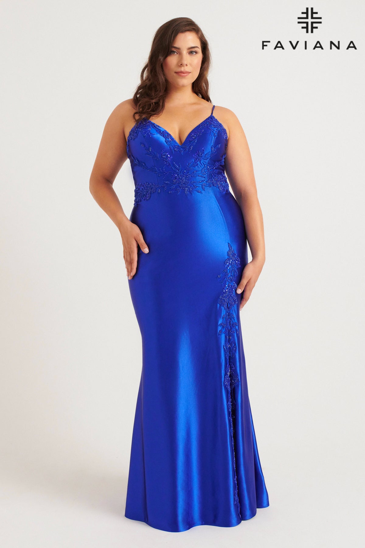 Faviana 9562 Long Plus-Size Prom Dress - PromGirl Royal / 22W Faviana 9562 Long Plus-Size Prom Dress - PromGirl Royal / 22W