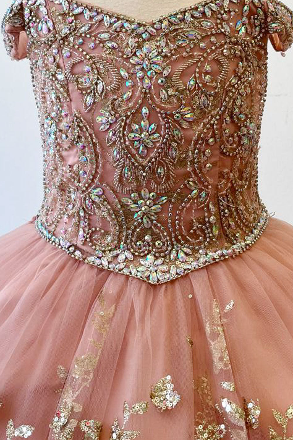 Girls Cold Shoulder Ball Gown by Petite Adele PK1041