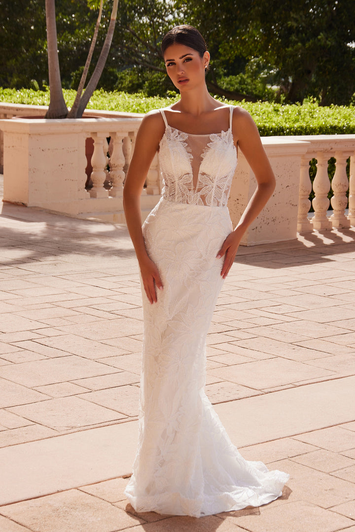 Applique Overskirt Bridal Gown by Nox Anabel C1628W