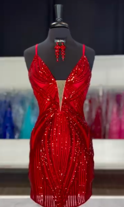 Sequin Short Sleeveless Dress by Jovani 36783