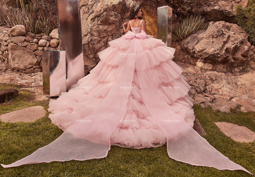 Sleeveless Tiered Quinceanera Dress by Ragazza EV89-689