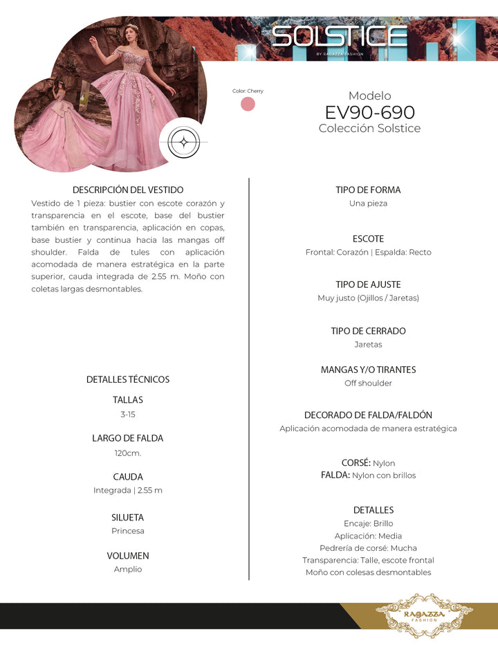 Off Shoulder Quinceanera Dress by Ragazza EV90-690