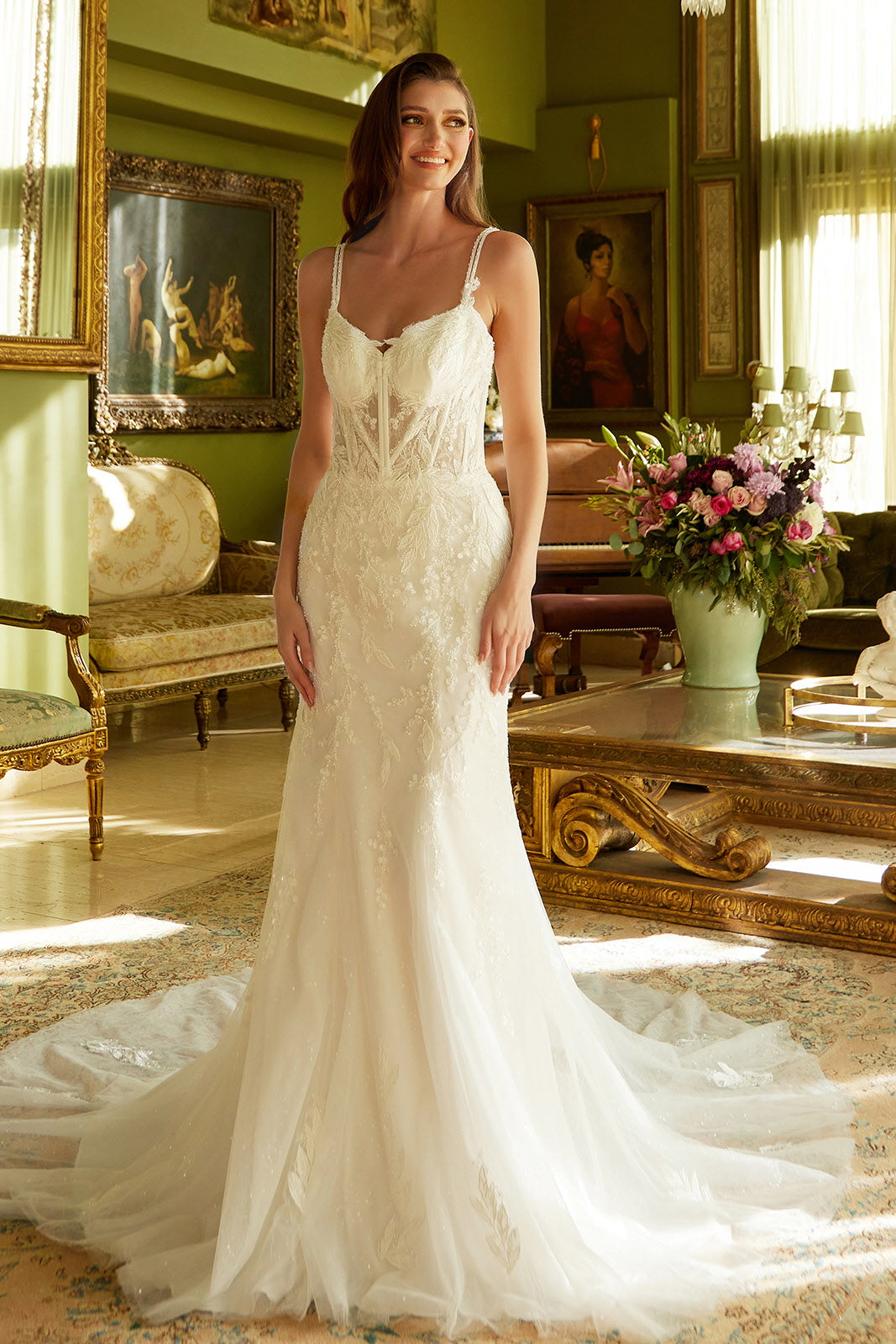 V-Neck Mermaid Bridal Gown by GLS Gloria GL3531 M / Off White