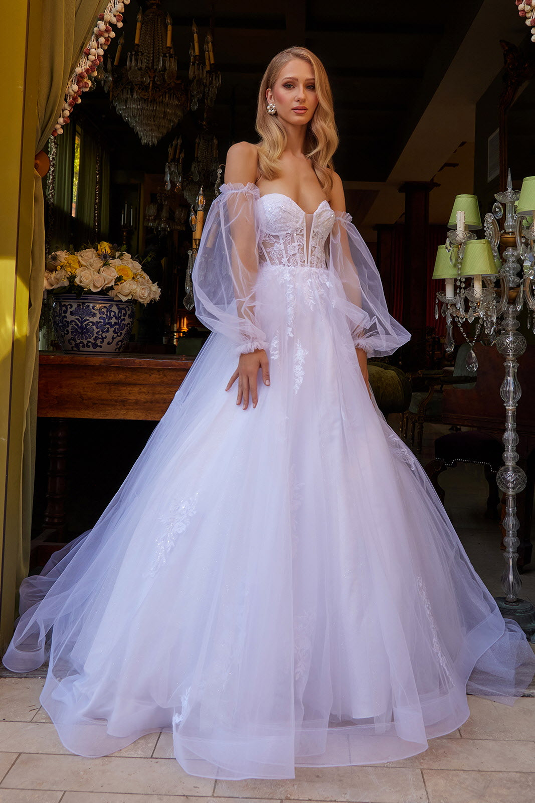 Puff Sleeve Bridal Ball Gown by GLS Gloria GL3579 – ABC Fashion