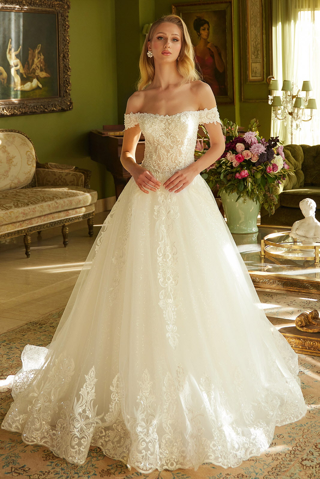 lace off the shoulder a line wedding dress Bridal Gown by GLS Gloria GL3604 XL / Off White Back Zip Size:XL/14-16 without the weight of Asymmetrical Black Shift Dress