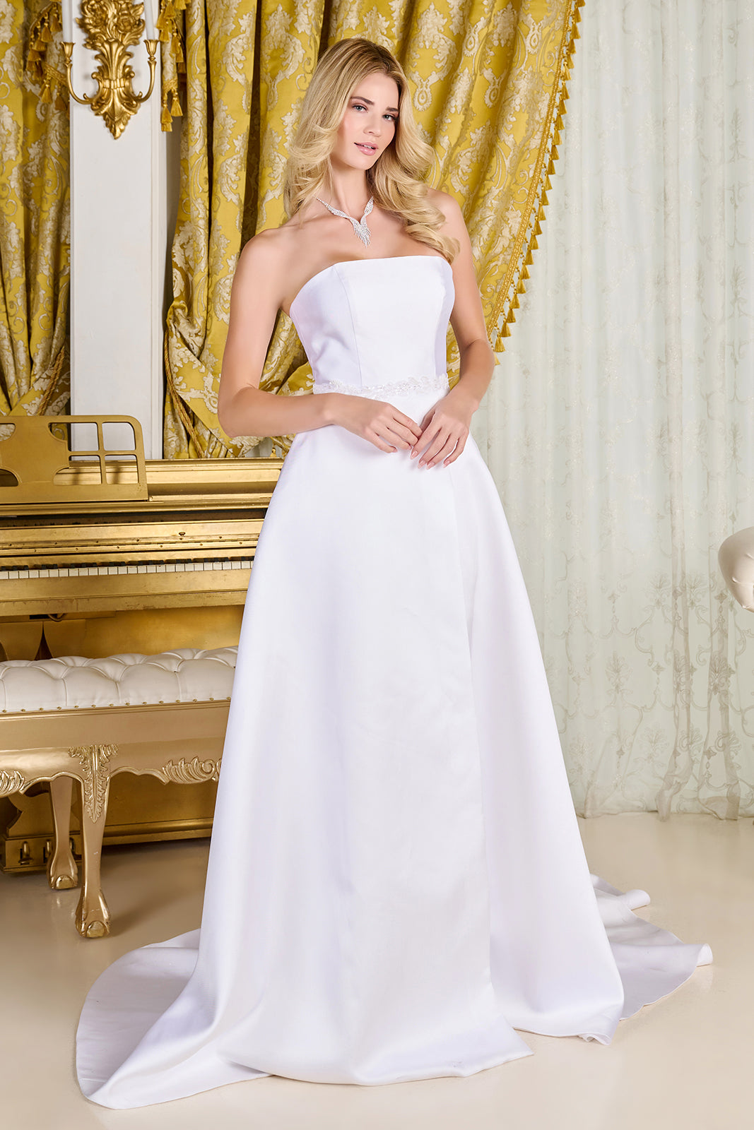 taffeta wedding dress Taffeta Strapless Bridal Gown by GLS Gloria GL3718 2XL / Off White