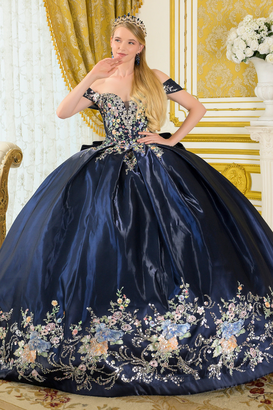 Satin Off Shoulder Ball Gown by Elizabeth K GL3792 ABC Fashion Satin Off Shoulder Ball Gown by Elizabeth K GL3792 ABC Fashion